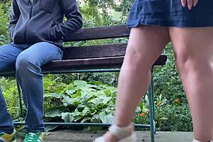 Huge panties got wet from pissing in park