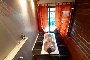 Watch housewife shave pussy in shower?