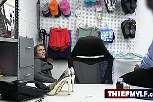 Horny Mylf Thief Carmen Valentina Stripped Naked And Fucked By Security Guard