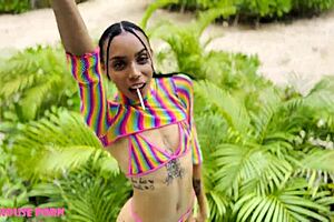 petite latina enjoys sucking and ahegao in homemade cosplay