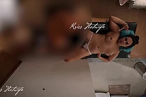 Look at this married slut flashing tits and stuffing bikini in pussy during massage!