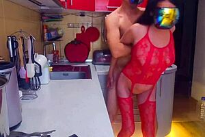 naked wife in stockings at home