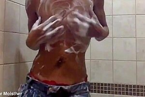 She Says, 'Look At My Soapy Wet Nipples And Tits Close Up'