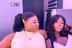 Nigerian lesbian prostitute licks wet pussy with toys in neighbors' chronicles.