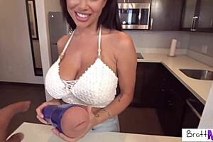 i got a flesh lite from my massiv tit stepmom viktoria june for titty fuckin