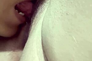 Licking a Mature Woman's Pussy in the Gym