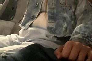 Showing cock on public bus leads to horny slut touching it outdoors.