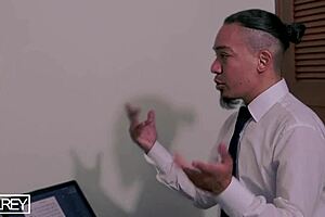 Professor Disciplines Bratty Student with Monster Cock!