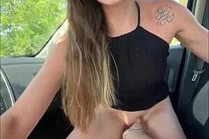 Cute teen rides in public car