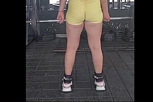 nicole medallo sweats in gym for nice body to please men