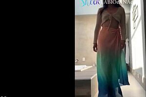 sensual amateur in cosplay panties outdoor