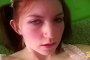 A solo masturbation scene turns into sensual lesbian sex for these two brunettes