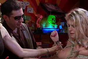 Blonde Dominant Humiliates Submissive Slut with Public Oral Punishment