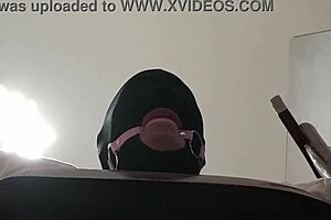 Tied up blindfolded MILF gets fucked in mouth, pussy, and ass.