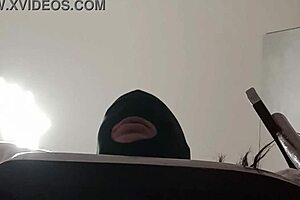 Tied up blindfolded MILF gets fucked in mouth, pussy, and ass.