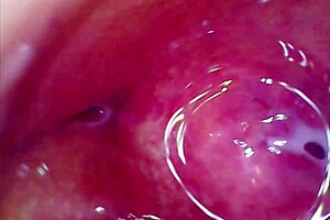 real pussy orgazm with cum inside, sperms in juice