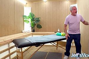 Hot Bbw Remi Ferdinand Has Her Hairy Pussy Rubbed Good By The Masseur