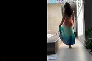 sensual amateur in cosplay panties outdoor