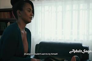 Hey, ever seen a boss turn the office into her wild ebony lesbian harem with strapon action?