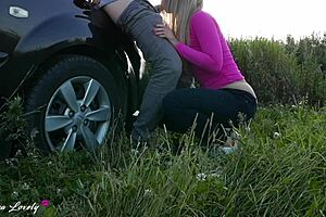 Horny Taxi Driver Fucks Blonde By Car