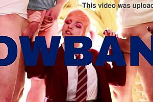 Student gets eaten by her teacher and takes a massive facial