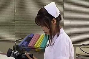 Naughty hot nurse masturbates with sex toys 😏