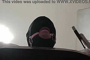 Tied up blindfolded MILF gets fucked in mouth, pussy, and ass.