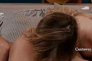 Anna Claire Clouds licks Ameena Green's cunt in scissoring.