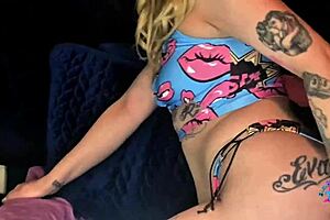 Filthy puppy couple engages in intimate french blonde activities