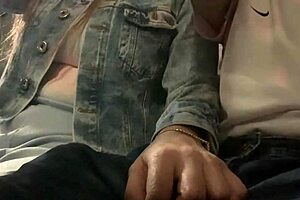 Showing My Monster Cock on Public Bus to Horny Blonde Who Comes to Touch It