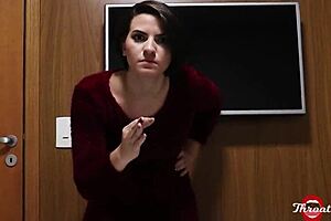 Latina Wife's Friend Gives Hidden Deepthroat Blowjob to Big Cock in POV