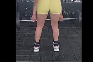 nicole medallo sweats in gym for nice body to please men