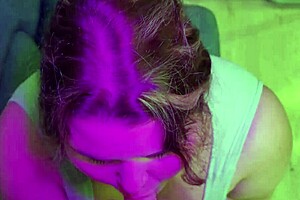 intense blowjob cum on bbw tits