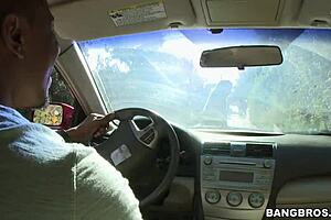 Blonde Performs Interracial Blowjob in Garden Backyard