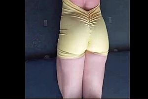 nicole medallo sweats in gym for nice body to please men