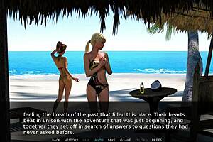 Let's play beach bitch with this blonde's shaved pussy leading to a cumshot