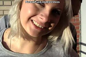 teen threesome pickup turns into public balcony sex