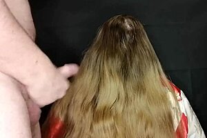 I did this on her long hair and she didnt mind! Explosive cumshot action in close-up roleplay.