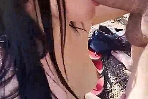 Horny stepniece stops for quick fuck