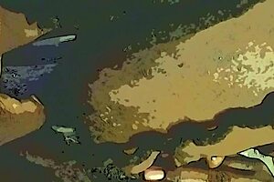 Watch this ebony babe get a dildo and tongue tag team on her wet pussy.