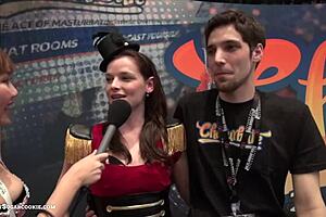 Petite asian teen with big tits teases in amateur chaurbate video at expo