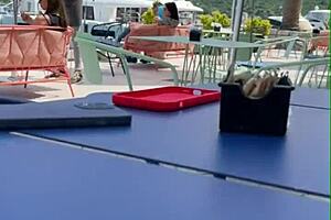 imagine a tall 18yo brunette teen flashing in public before bending over for risky pov creampie sex outdoors