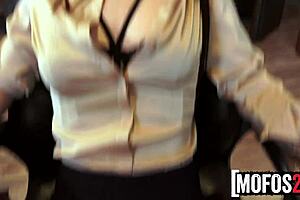 Lana Rhodes caught in office by boss. Athletic body with big tits and shaved pussy.