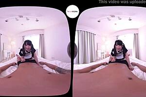 Japanese maid with big ass wakes you up in uncensored scene