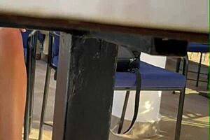 imagine a tall 18yo brunette teen flashing in public before bending over for risky pov creampie sex outdoors