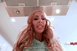 Why does the busty blonde MILF cheat on her boyfriend with rough blue collar men?