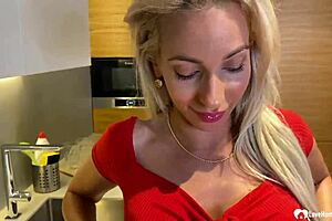 Smoking blonde milf strips and fingers!