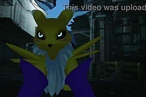 Renamon Gets Railed Outdoors
