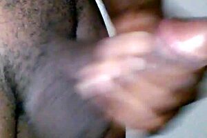 ebony babe mounts huge black cock for rough anal ride until squirting orgasm covers everything