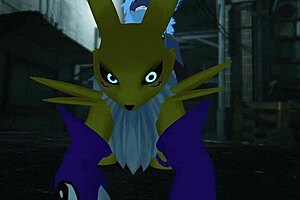 Renamon Gets Railed Outdoors